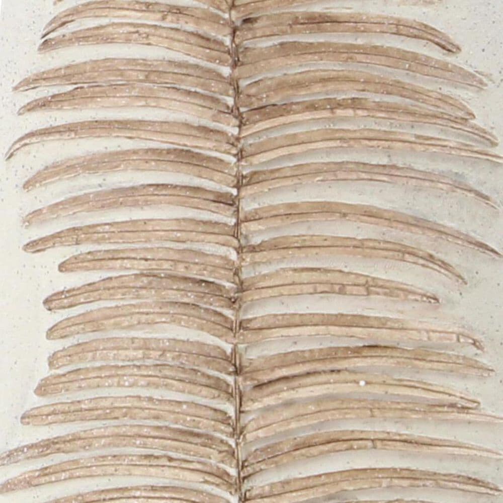 Maple and Jade Polystone Leaf Decorative Vase in Matte White, Terracotta and Brown, , large