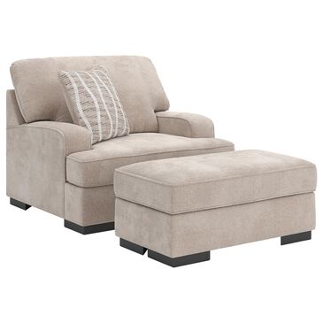 Ashley High Profile Chair and a Half with Ottoman in Taupe, , large