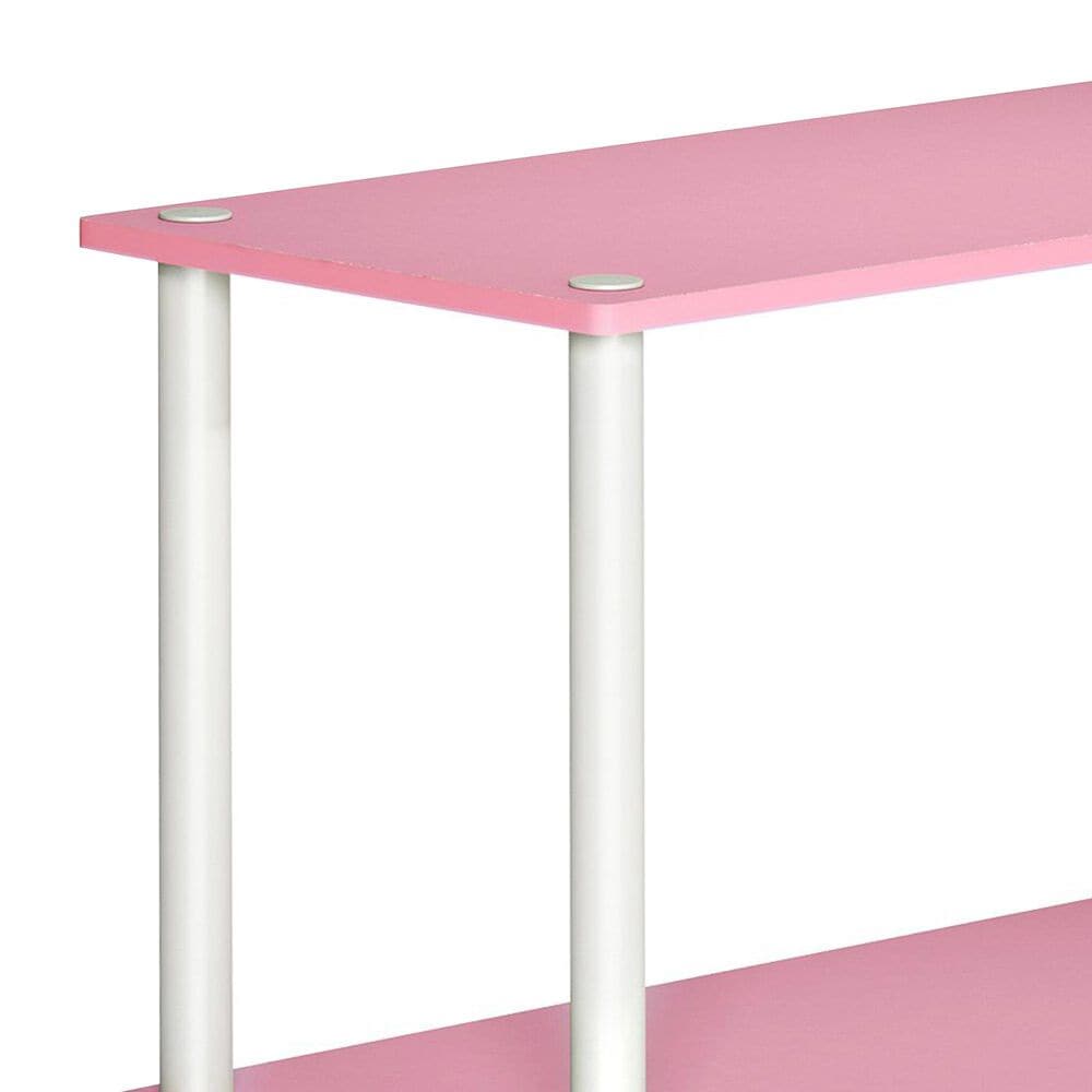 HOMLUX 3-Tier Compact Open Storage Bookshelf in Pink and White, , large