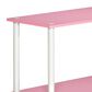 HOMLUX 3-Tier Compact Open Storage Bookshelf in Pink and White, , large