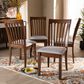 Baxton Studio Minette Side Chair with Grey Cushion in Walnut Brown (Set of 4), , large