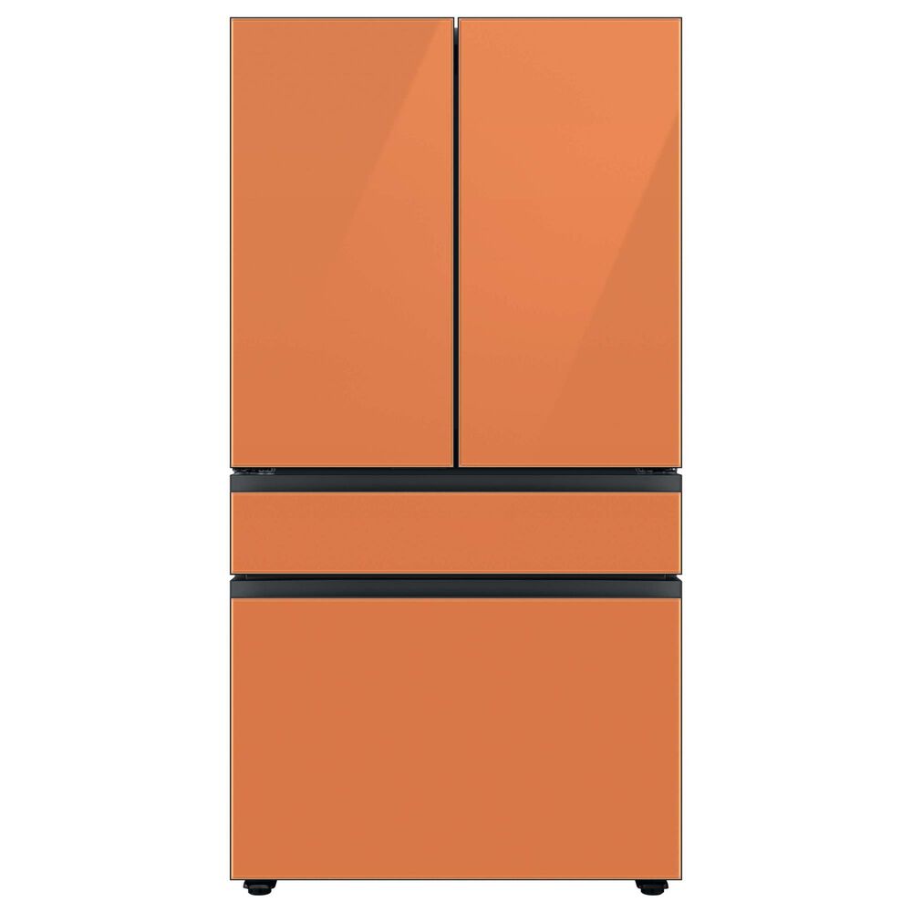 Samsung Bespoke 4-Door French Door Refrigerator Top Panel in Clementine Glass, , large