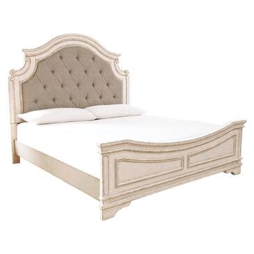 Ashley Realyn King Panel Bed in Chipped White, , large