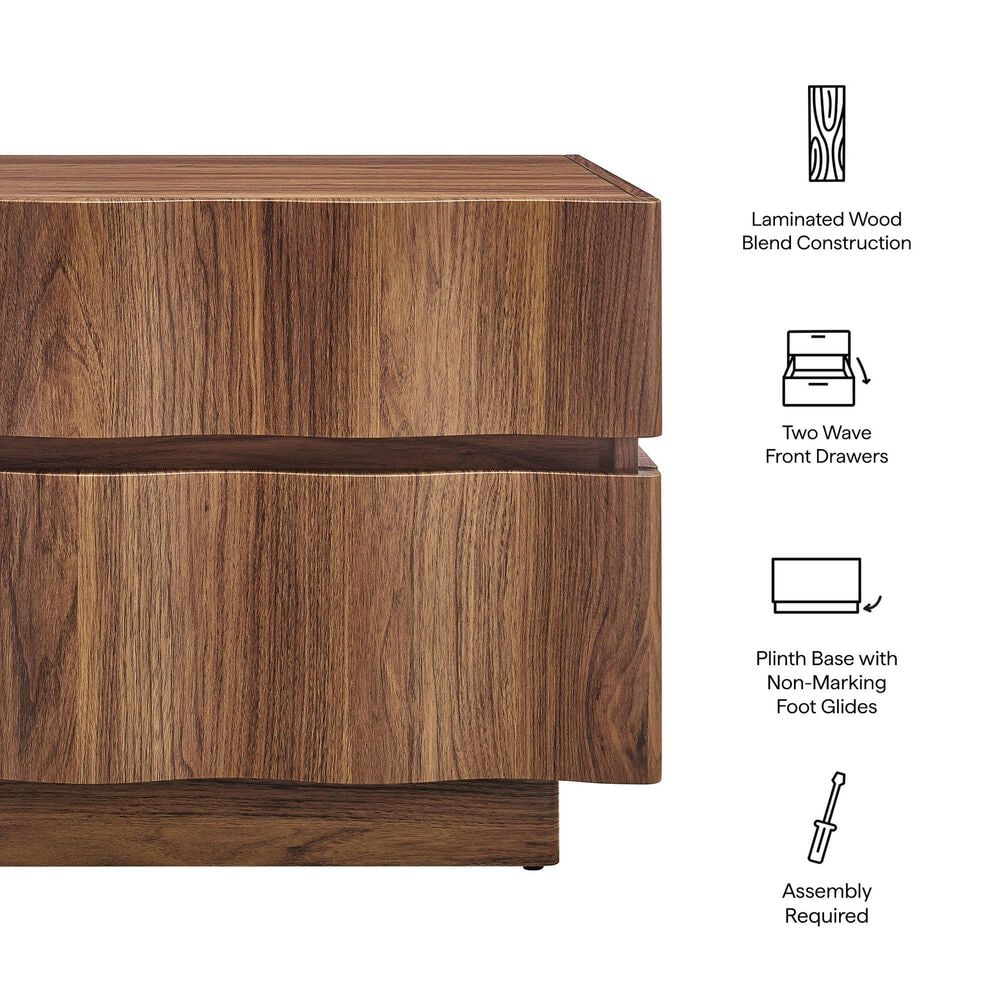 Modway Isola 2 Drawer Nightstand in Walnut, , large