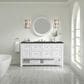 James Martin Vanities Breckenridge 60" Single Bathroom Vanity in Bright White with 3 cm Charcoal Soapstone Quartz Top and Rectangular Sink, , large