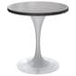 Leisuremod LeisureMod Verve Collection 27 Round Dining Table, White Base with Sintered Stone Black Top, , large