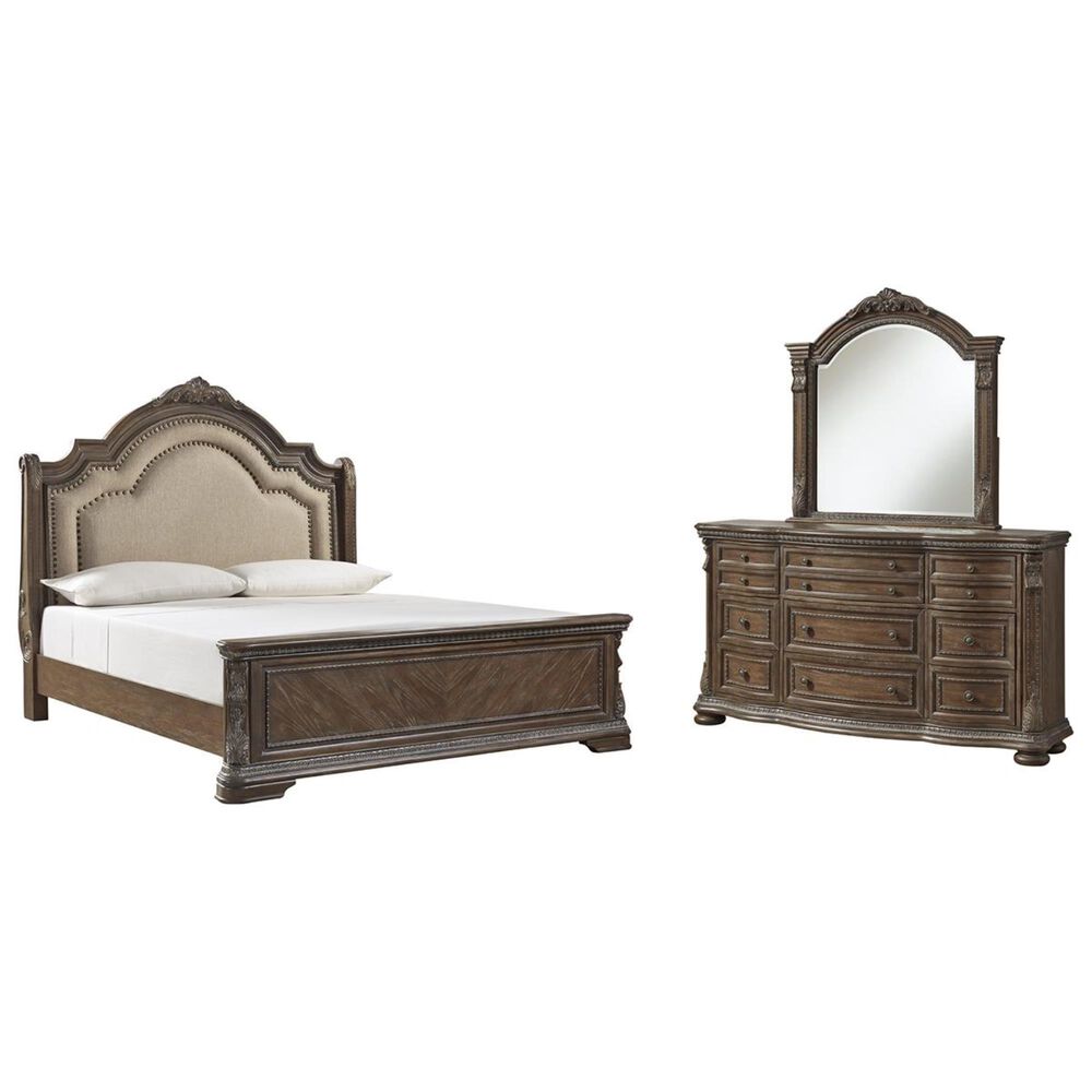 Signature Design by Ashley Charmond 3 Piece King Bed Set in Linen/Brown, , large