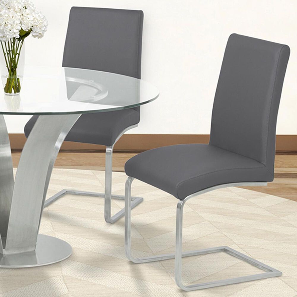 Blue River Blanca Dining Chair in Gray and Stainless Steel (Set of 2), , large
