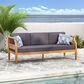 Hearth and Haven Aston Outdoor Sofa with Teak Frame in Gray, , large