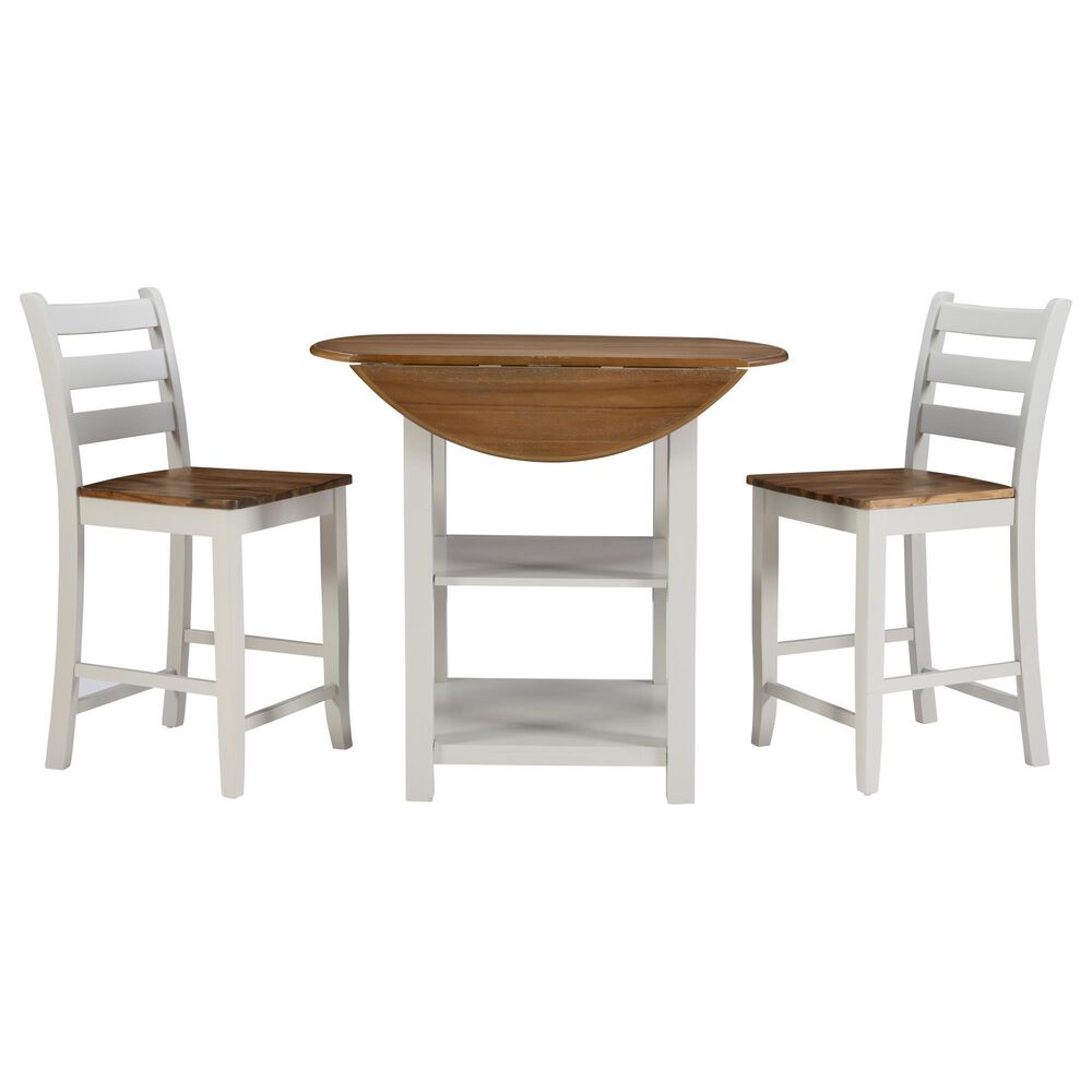 Linon Home Decor Colm 3-Piece Counter Set in Warm Brown and Light Grey, , large