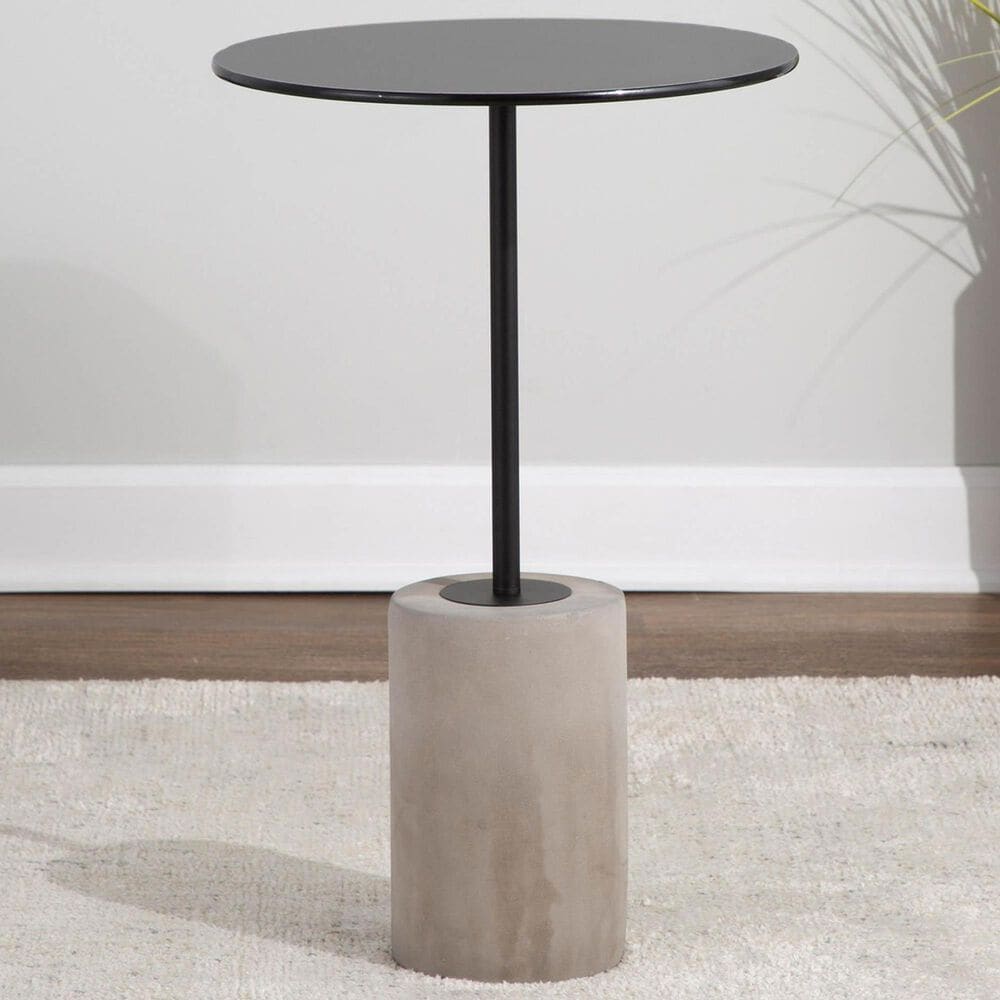 Lumisource Symbol Side Table in Concrete and Black Steel, , large