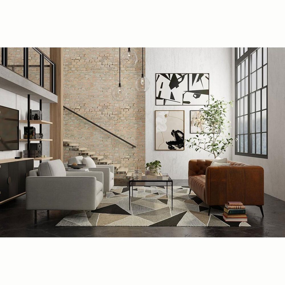 Feizy Kimball Gray, Black and Brown 12&#39; x 15&#39; Area Rug, , large