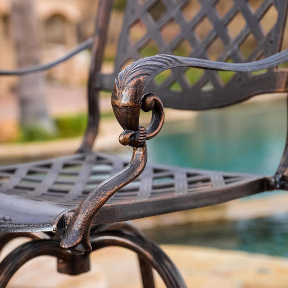 Noble House Avon Patio Barstool in Shiny Copper &#40;Set of 2&#41;, , large