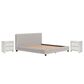Ashley Zuraleus King Upholstered Platform Bed with Two Nightstands in Matte White, , large