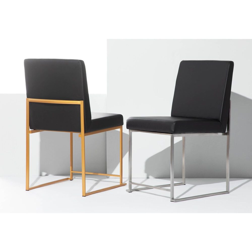 Lumisource Fuji Side Chair with Black Cushion in Gold &#40;Set of 2&#41;, , large