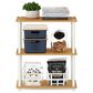 HOMLUX 3-Tier Compact Open Storage Bookshelf in Beech and White, , large
