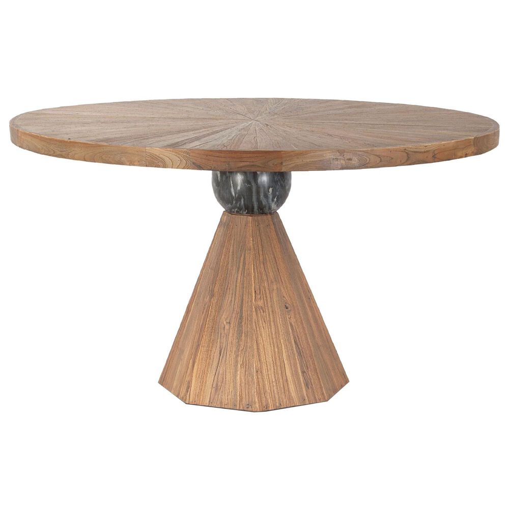 Home Trends & Design Eiffel 54" Round Dining Table in Teak - Table Only, , large