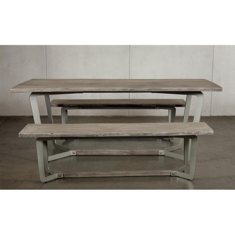 Shannon Hills Waverley Live Edge Dining Table in Sandblasted Gray Table Only Nebraska