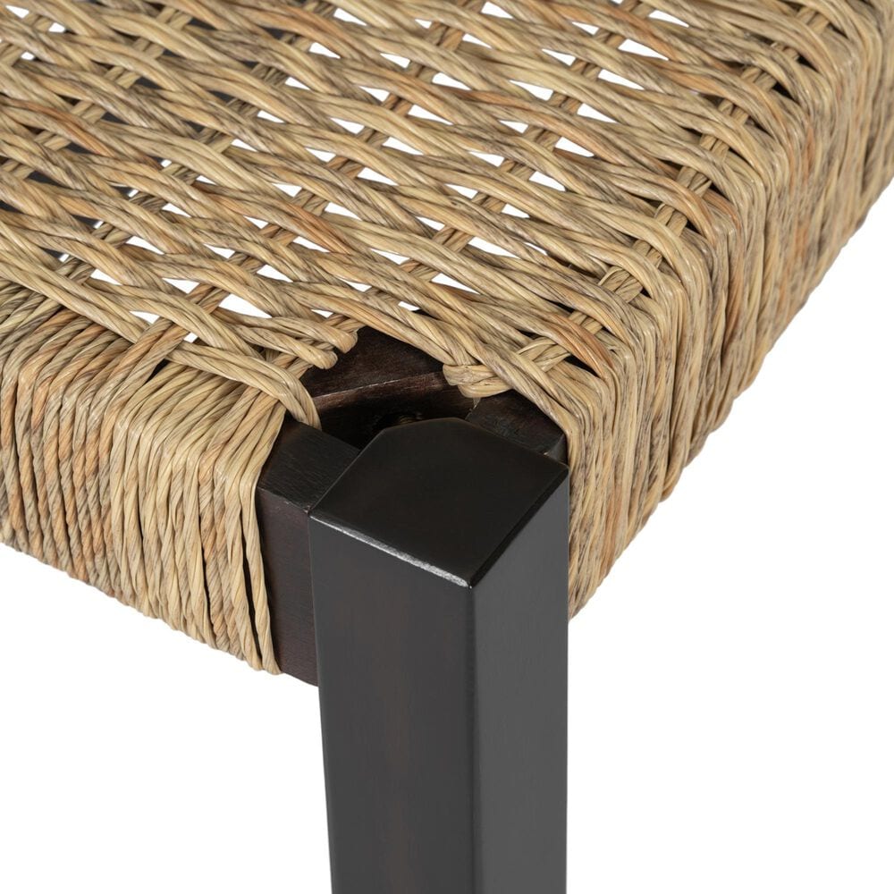 Hearth and Haven Indoor/Outdoor Side Chair with Rattan Backrest in Wanut (Set of 2), , large