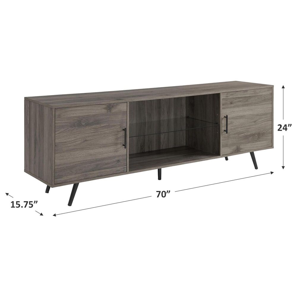 Walker Edison Nora 70&quot; TV Stand in Slate Grey, , large