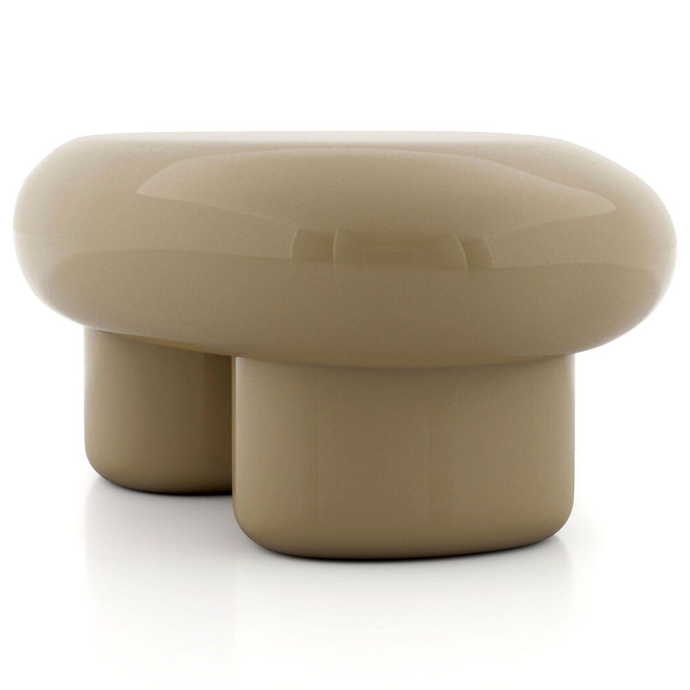 Furniture of America Rene Low Profile Glossy Coffee Table in Light Brown, , large