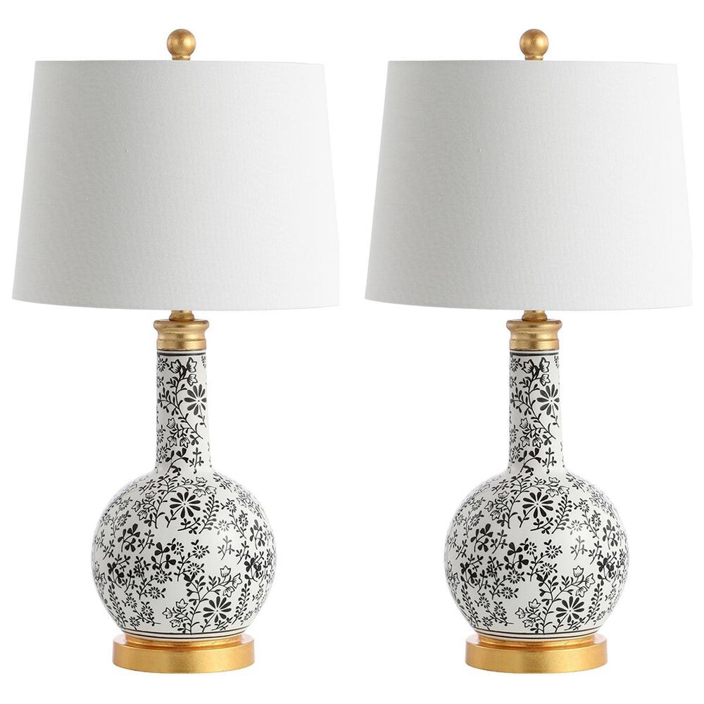 Safavieh Bodie Table Lamp in Black/White (Set of 2), , large