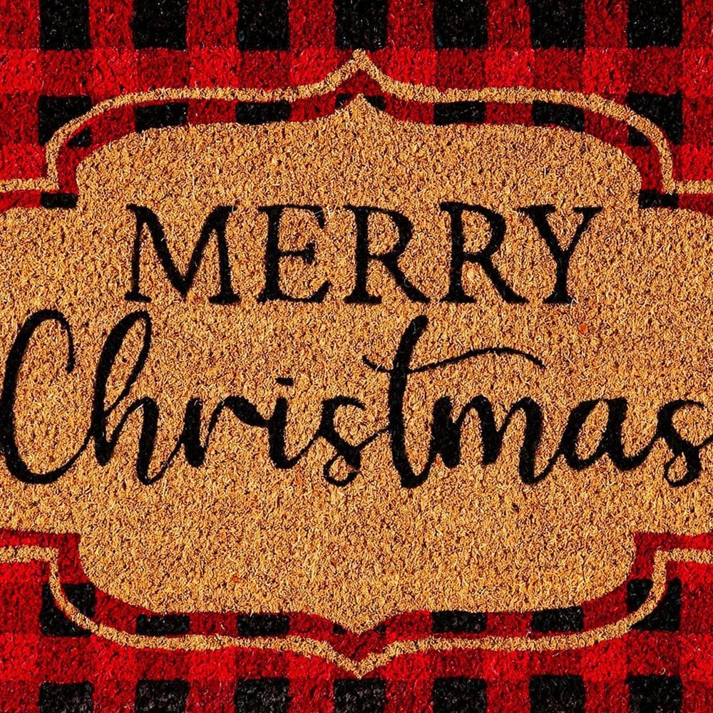 Evergreen Buffalo Check Christmas 1'4" x 2'4" Multicolor Door Mat, , large