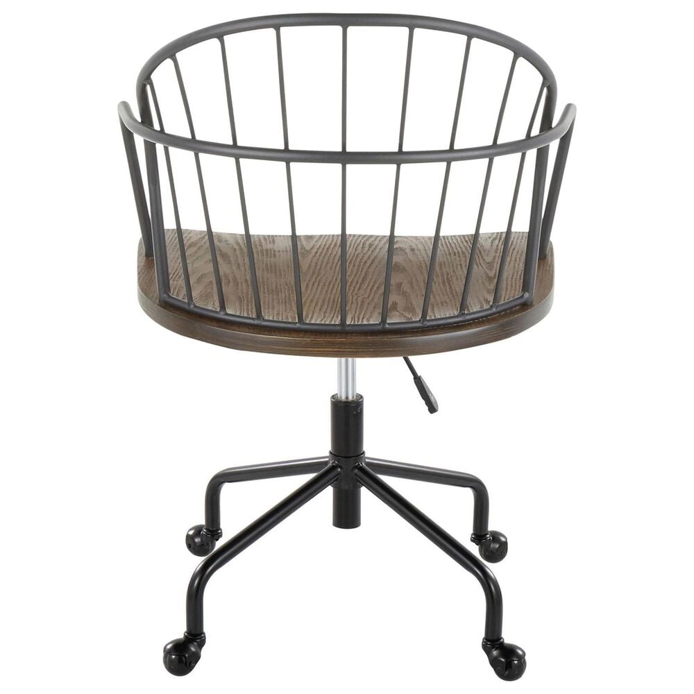 Lumisource Riley Office Chair in Black and Dark Walnut, , large