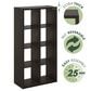 HOMLUX 8-Cube Reversible Open Back Bookshelf in Dark Oak, , large