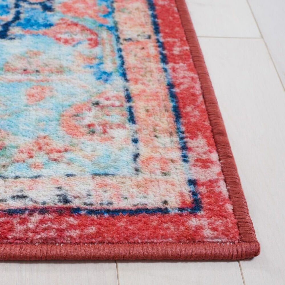 Safavieh Riviera 4&#39;5&quot; x 6&#39;5&quot; Light Blue and Red Area Rug, , large