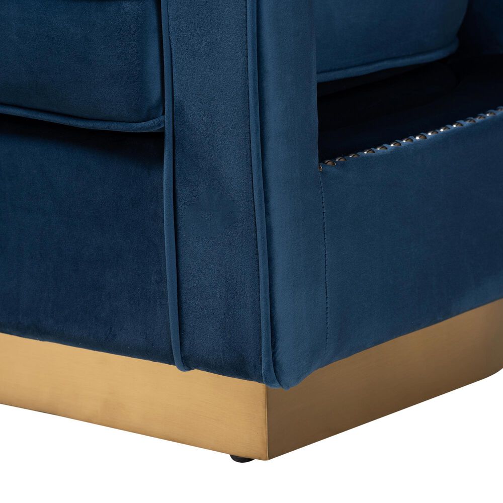Baxton Studio Neville Arm Chair in Navy Blue, , large