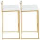 Lumisource Fuji High Back Counter Stool with White Faux Leather Cushion in Gold (Set of 2), , large
