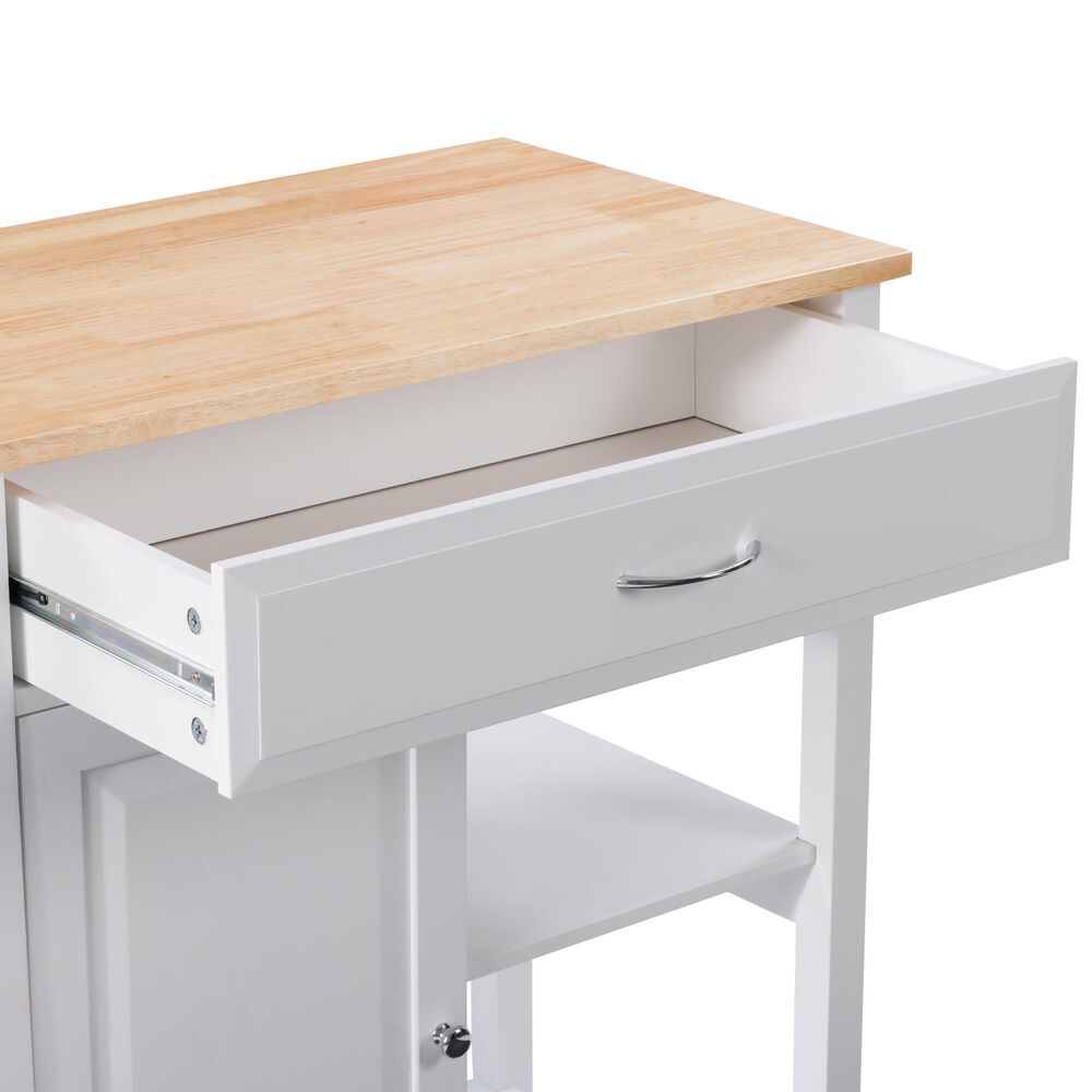 CorLiving Sage 2 Shelves Kitchen Cart in White, , large