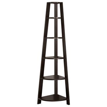 Monarch Specialties 72" Corner Accent Etagere in Espresso, , large