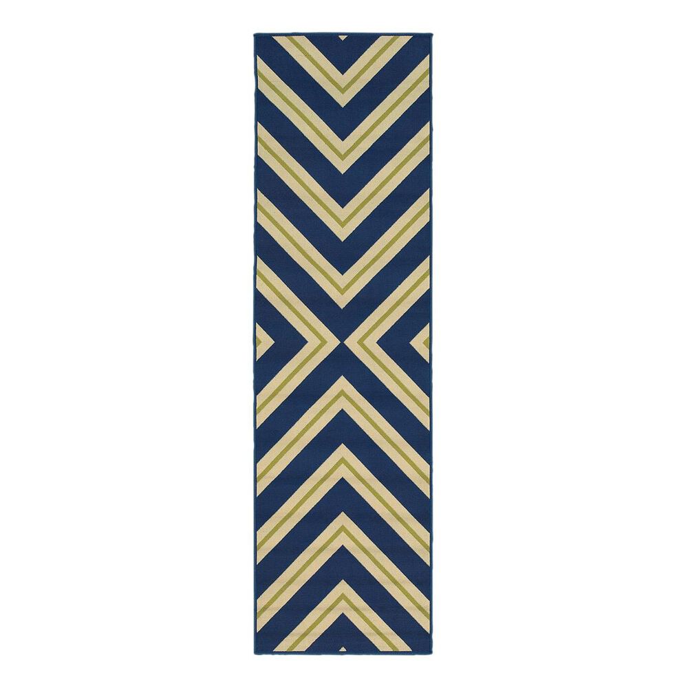 Oriental Weavers Riviera 4589L 2"3" x 7"6" Navy Runner, , large