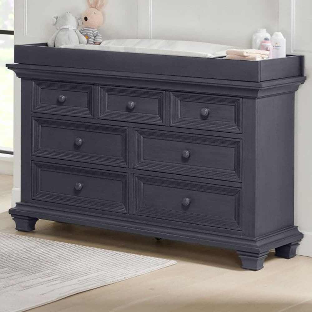 Oxford Baby Weston 7 Drawer Dresser and Changer Top in Midnight Slate, , large
