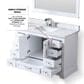 Lexora Home Dukes 48" Single Bathroom Vanity in White with 2 cm White Carrara Marble Top and Rectangular Sink, , large