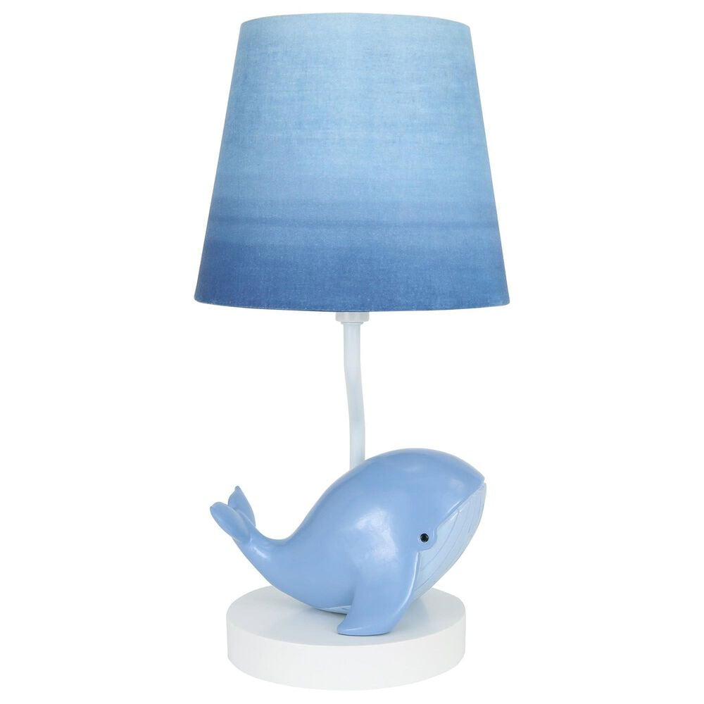 Lambs & Ivy Bubbles and Squirt Hand Painted Whale Lamp in Blue, , large