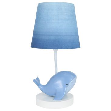 Lambs & Ivy Bubbles and Squirt Hand Painted Whale Lamp in Blue, , large