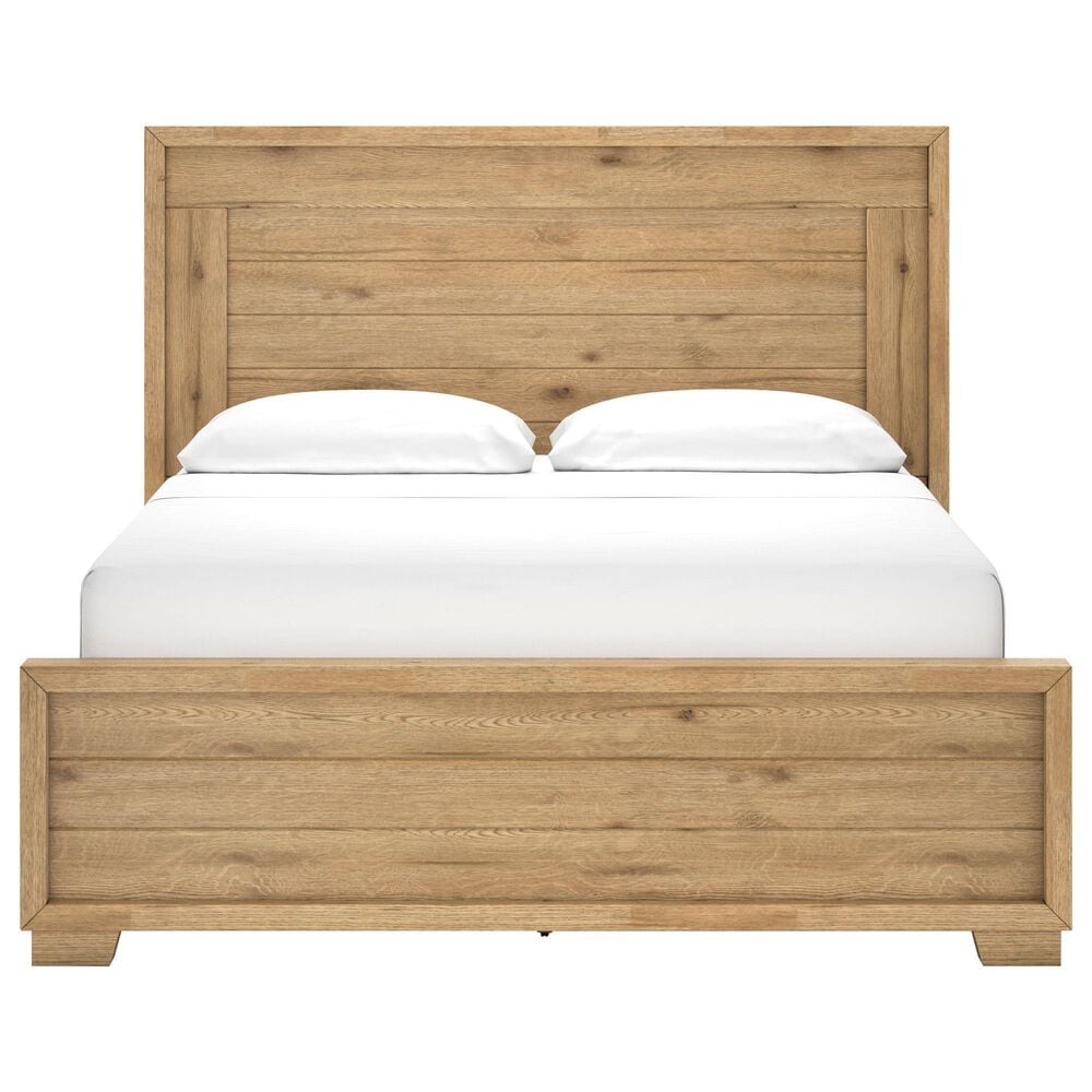 Ashley Galliden California King Panel Bed in Light Brown, , large