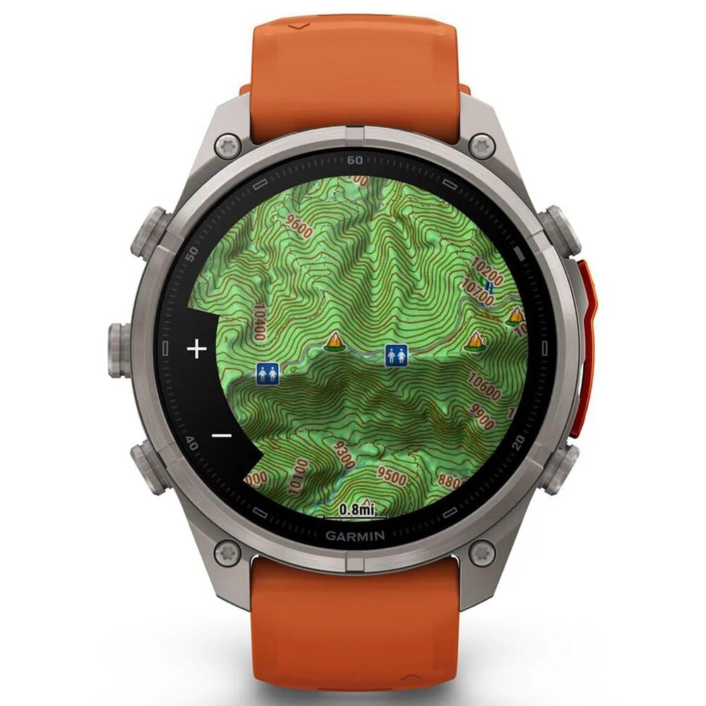 Garmin fenix 9 Pro Smartwatch 47mm Titanium with Autumn Orange and Spark Orange Silicone Band, , large