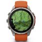 Garmin fenix 9 Pro Smartwatch 47mm Titanium with Autumn Orange and Spark Orange Silicone Band, , large