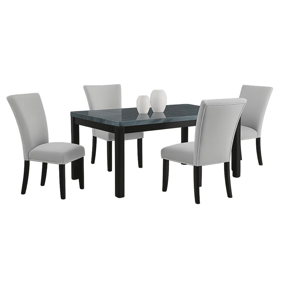 Mayberry Hill Francesca Dining Table and 4 Dining Side Chairs in Black, , large