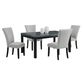 Mayberry Hill Francesca Dining Table and 4 Dining Side Chairs in Black, , large