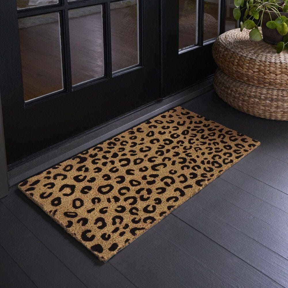 Balta Rugs Leopard Animal Print Black 1&#39;6&quot; x 2&#39;6&quot; Door Mat, , large