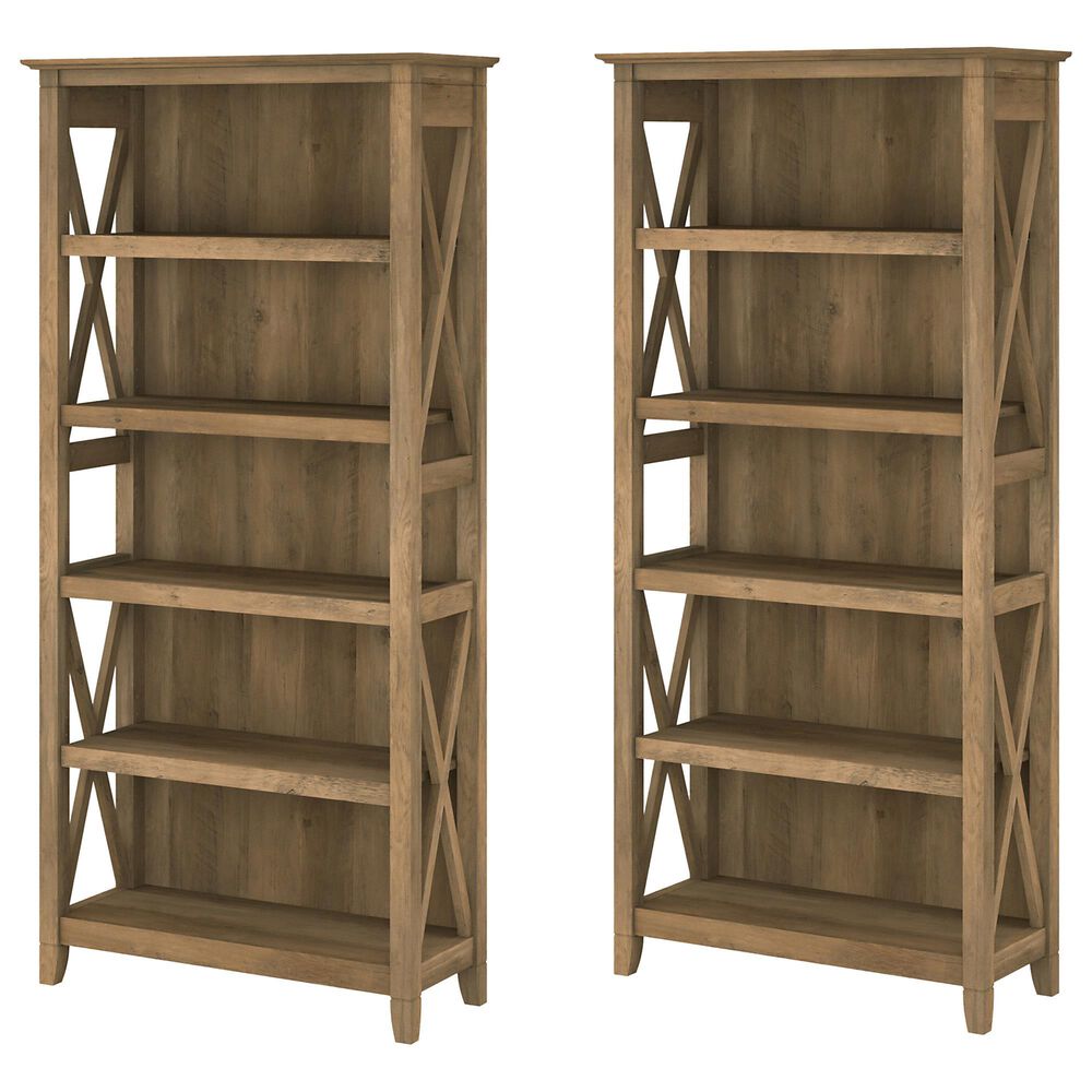 Bush Key West 5-Shelf Bookcase in Reclaimed Pine, , large