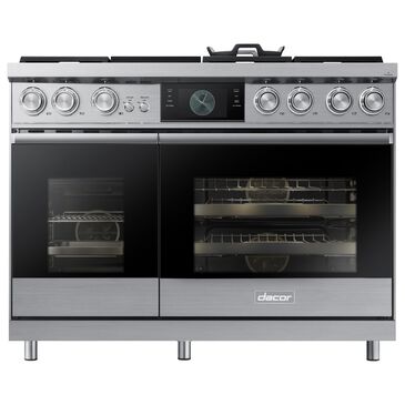 Dacor 48" Professional Dual Fuel Range in Silver Stainless Steel, , large