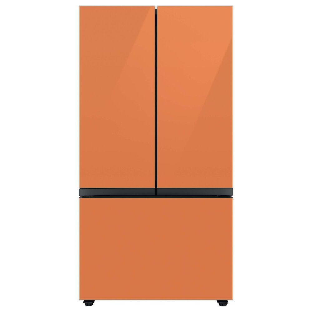 Samsung Bespoke 3-Door French Door Refrigerator Top Panel in Clementine Glass, , large