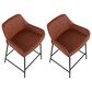 LumiSource Daniella 24" Counter Stool with Camel Upholstery in Black (Set of 2), , large