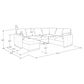Lifestyle Solutions Edgewood Stationary Convertible Sleeper Sectional in Light Gray, , large
